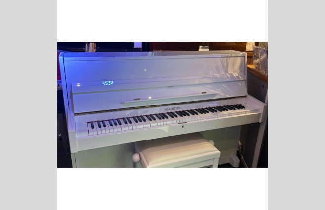 Used Waldstein Polished White 108 Upright Piano - All Inclusive Premium Package (SN:404731) - Image 4